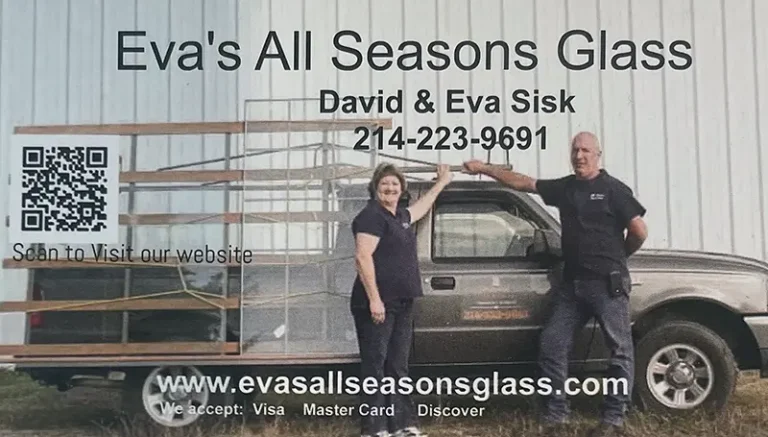 Eva's All Seasons Glass Business Card